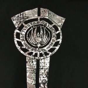 BATTLESTAR GALACTICA Distressed Metallic T-shirt